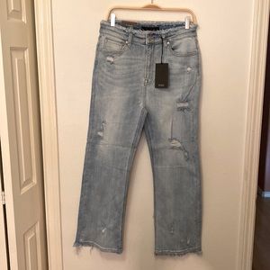 RISEN FRAYED STRAIGHT LEG JEANS 13/31